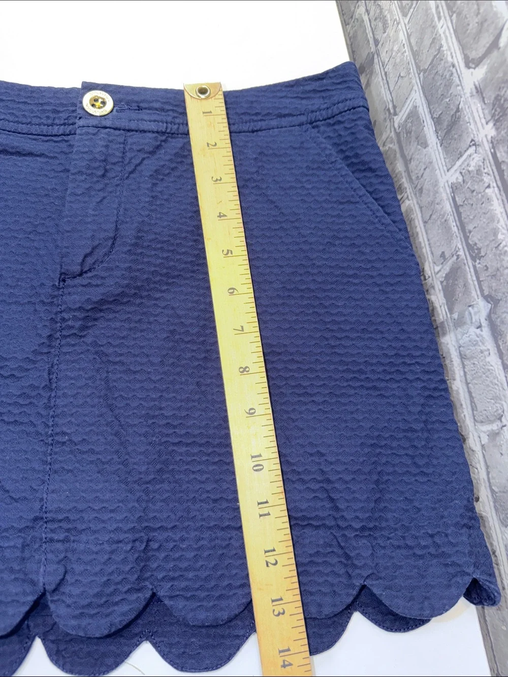 Lilly Pulitzer Navy Scalloped Hem Skort